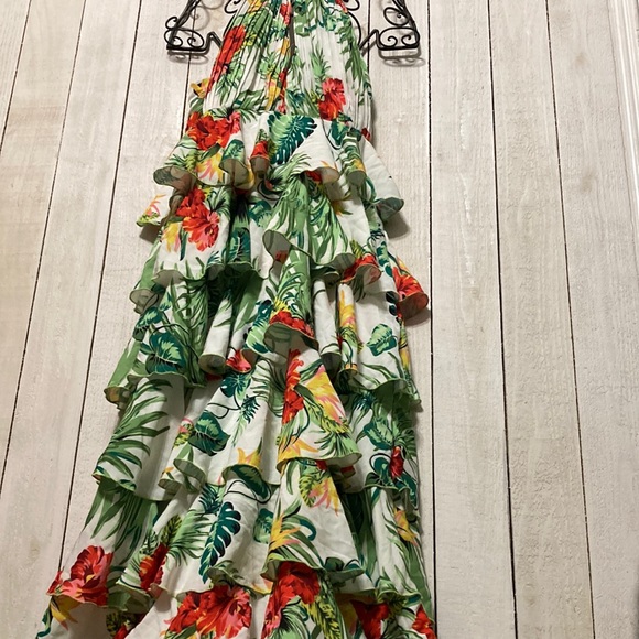 Lilys kloset Tropical Ruffle pleated top Maxi Dress by lillyskloset.net size S - Picture 7 of 11